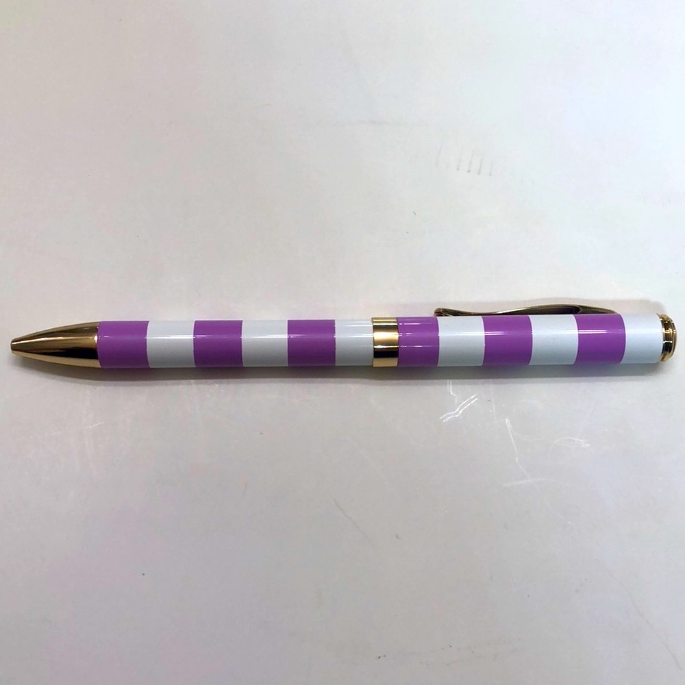 New In Box Indigo Purple/White Striped Pen